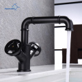 Aquacúbico Cupc LEAB FRESCE MATAL Matte Black Industry Style 2 Grabet de lavabo de baño